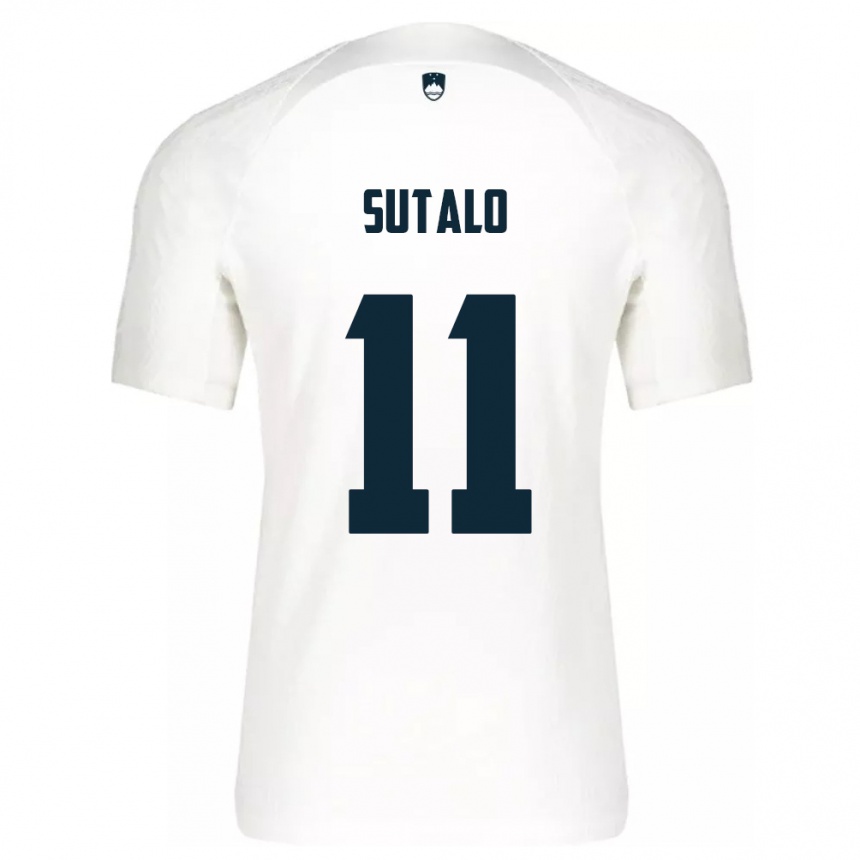 Kids Football Slovenia Aleksej Sutalo #11 White Home Jersey 24-26 T-Shirt