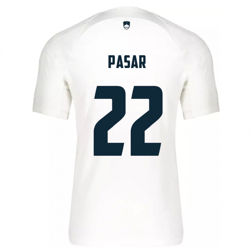 Kids Football Slovenia Melania Pasar #22 White Home Jersey 24-26 T-Shirt