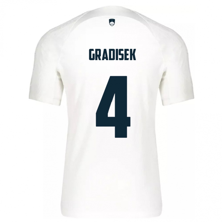 Kids Football Slovenia Sara Gradišek #4 White Home Jersey 24-26 T-Shirt