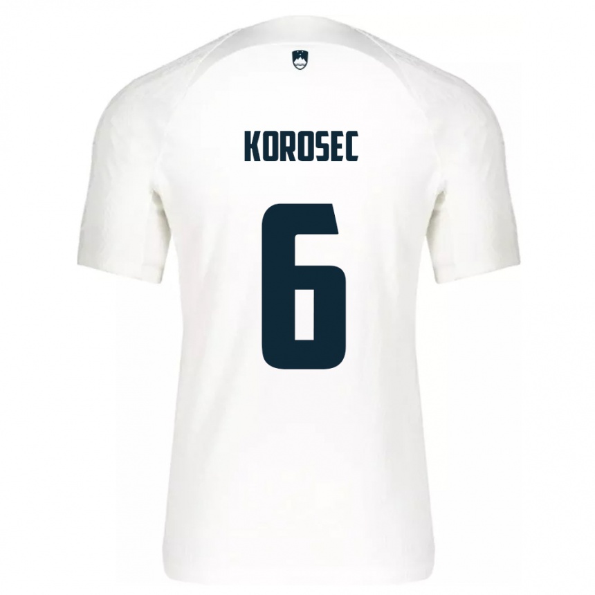Kids Football Slovenia Kaja Korošec #6 White Home Jersey 24-26 T-Shirt