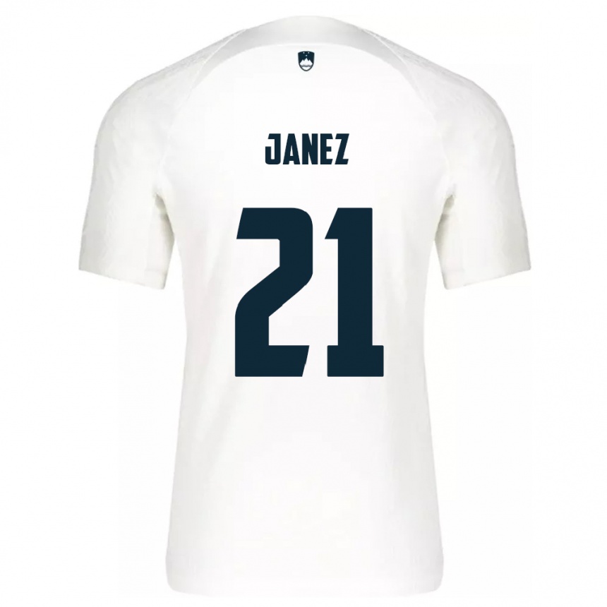 Kids Football Slovenia Korina Janež #21 White Home Jersey 24-26 T-Shirt