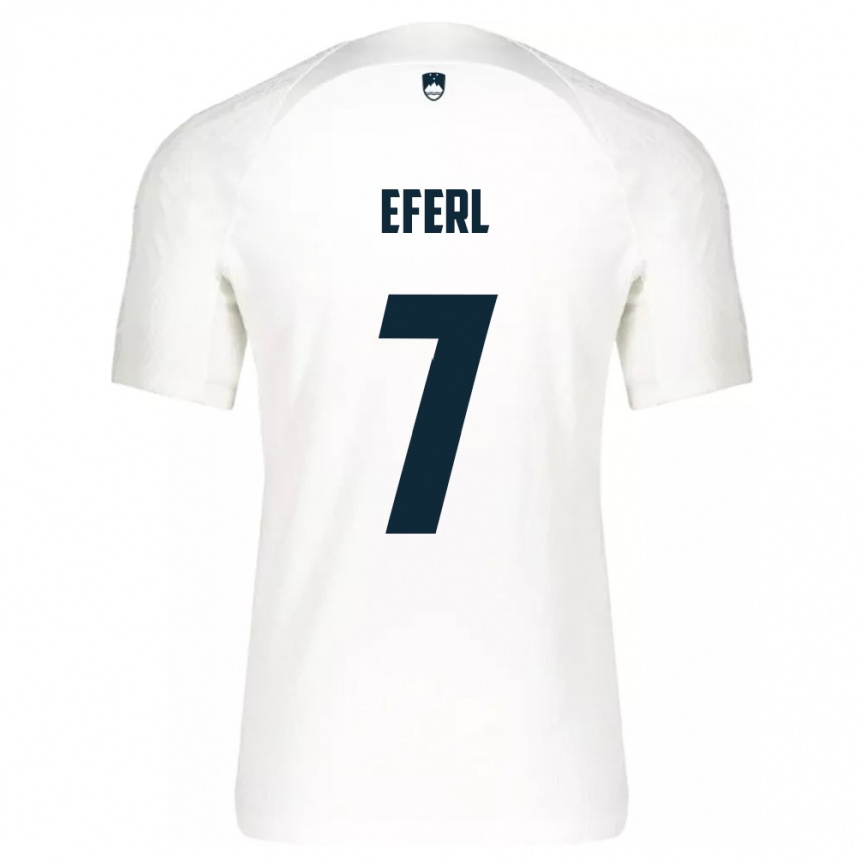 Kids Football Slovenia Anja Eferl #7 White Home Jersey 24-26 T-Shirt