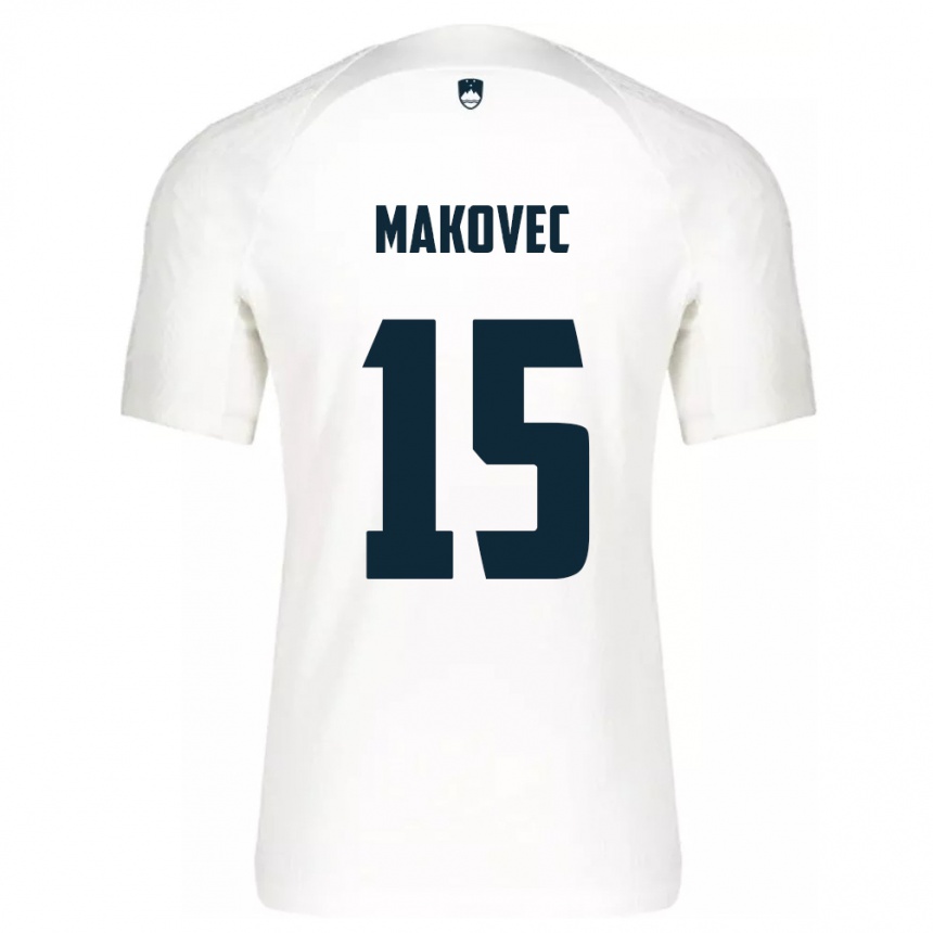 Kids Football Slovenia Sara Makovec #15 White Home Jersey 24-26 T-Shirt