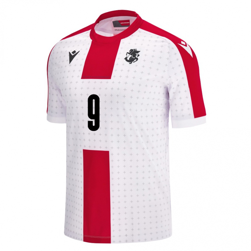 Kids Football Georgia Maiko Bebia #9 White Home Jersey 24-26 T-Shirt