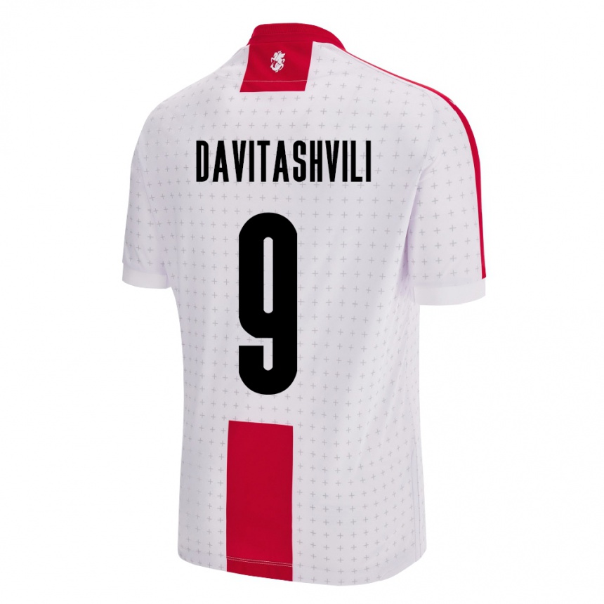 Kids Football Georgia Zuriko Davitashvili #9 White Home Jersey 24-26 T-Shirt