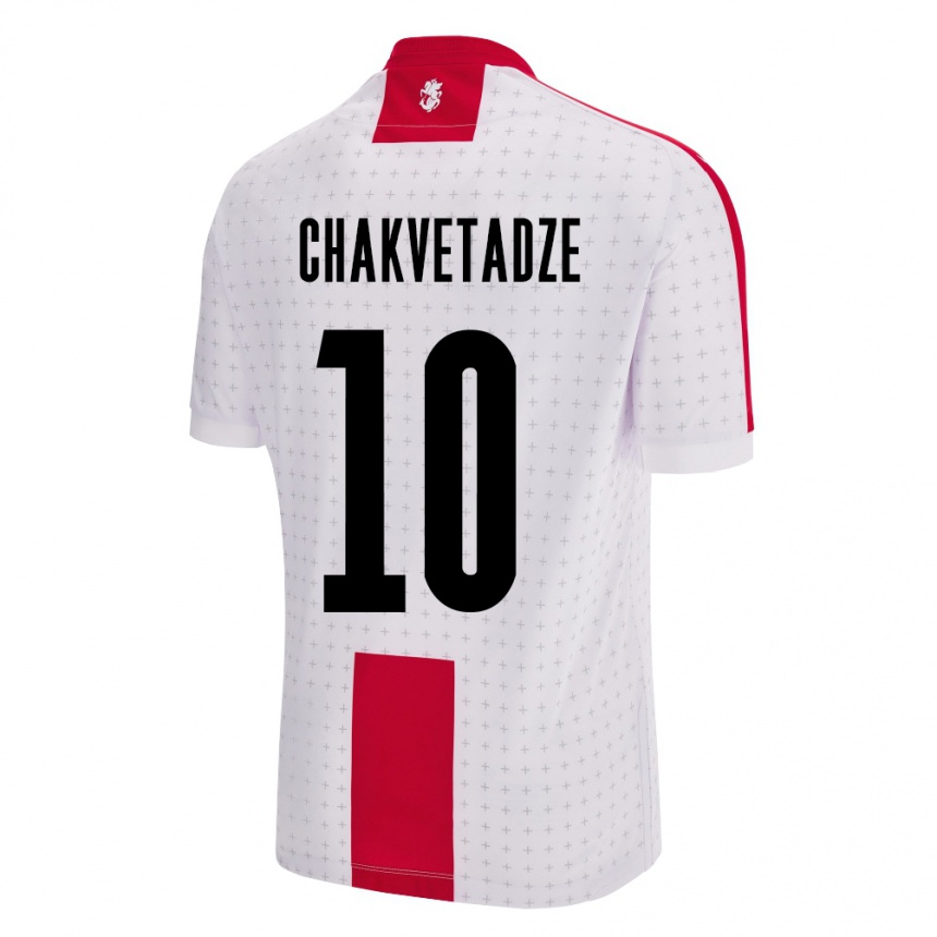 Kids Football Georgia Giorgi Chakvetadze #10 White Home Jersey 24-26 T-Shirt