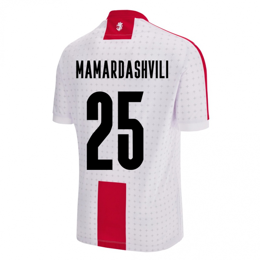 Kids Football Georgia Giorgi Mamardashvili #25 White Home Jersey 24-26 T-Shirt