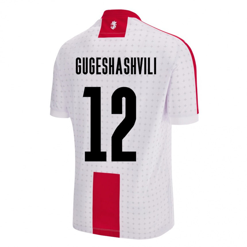 Kids Football Georgia Luka Gugeshashvili #12 White Home Jersey 24-26 T-Shirt