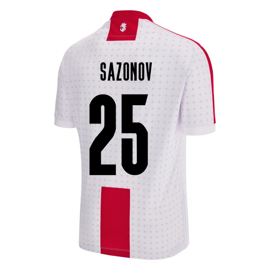 Kids Football Georgia Saba Sazonov #25 White Home Jersey 24-26 T-Shirt