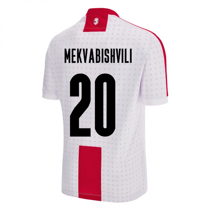 Kids Football Georgia Anzor Mekvabishvili #20 White Home Jersey 24-26 T-Shirt