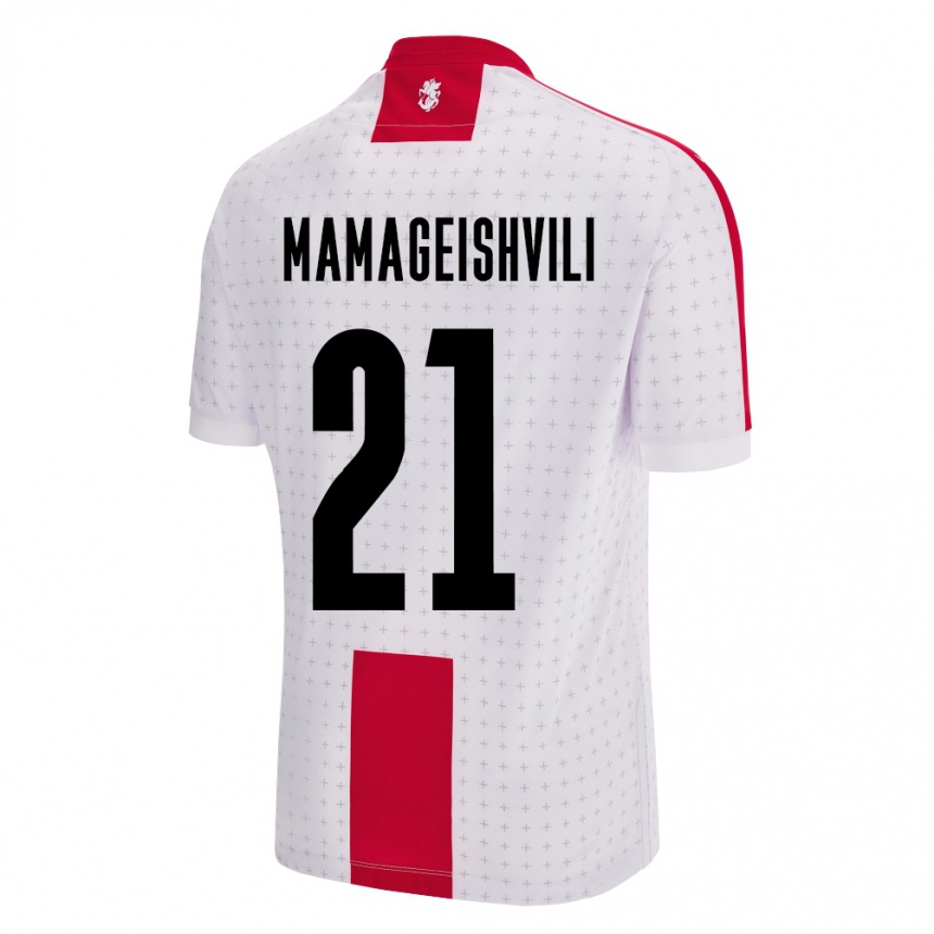 Kids Football Georgia Otar Mamageishvili #21 White Home Jersey 24-26 T-Shirt