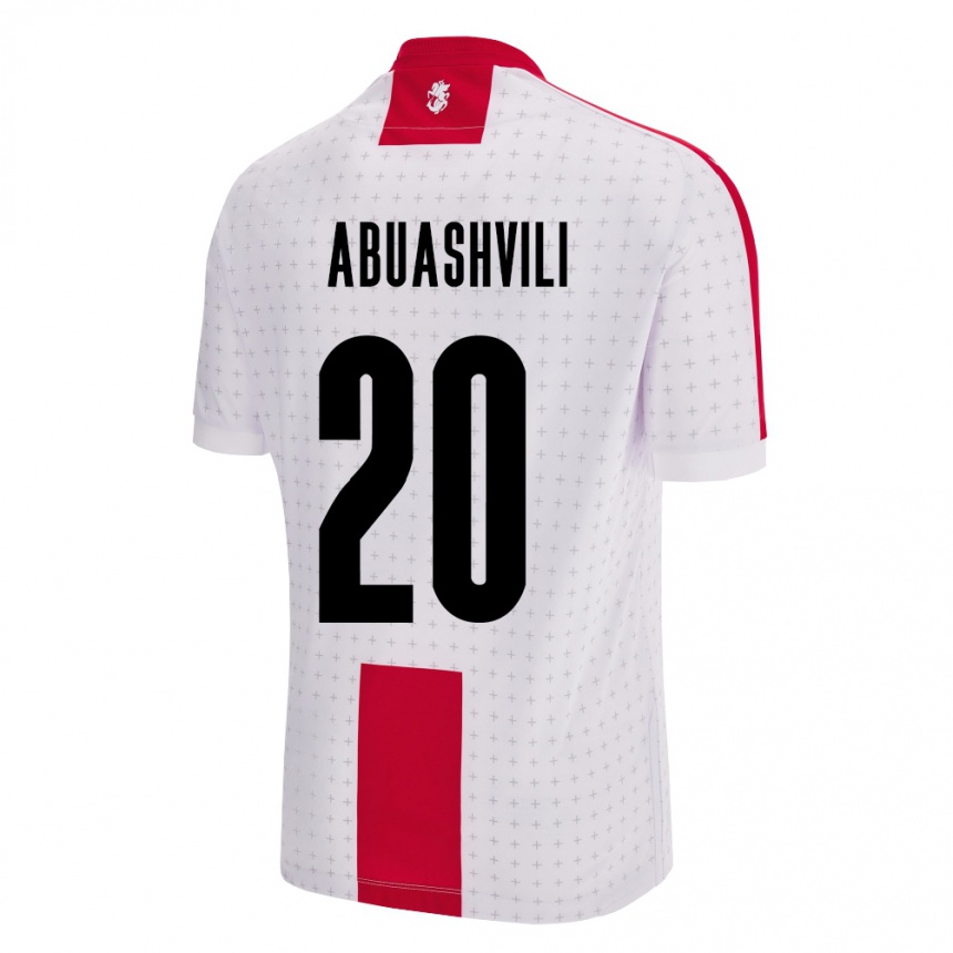 Kids Football Georgia Giorgi Abuashvili #20 White Home Jersey 24-26 T-Shirt