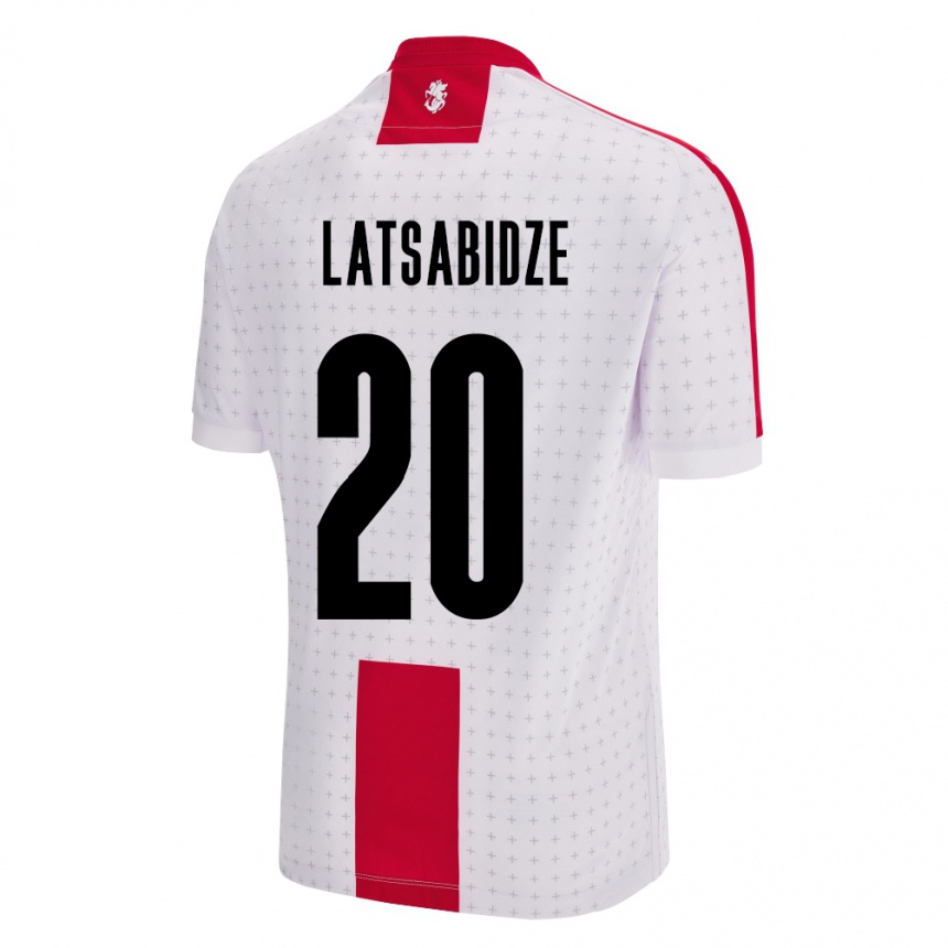 Kids Football Georgia Luka Latsabidze #20 White Home Jersey 24-26 T-Shirt