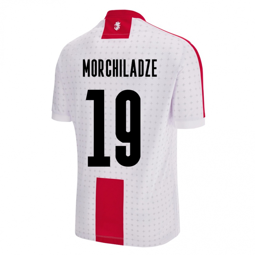 Kids Football Georgia Tornike Morchiladze #19 White Home Jersey 24-26 T-Shirt