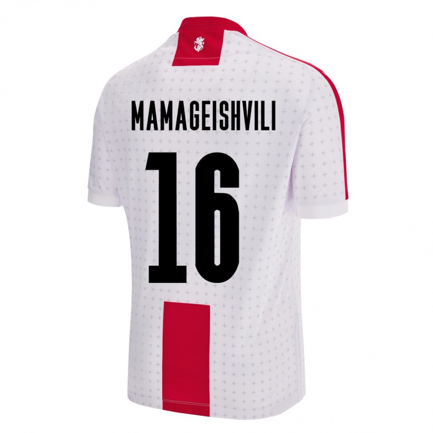 Kids Football Georgia Gizo Mamageishvili #16 White Home Jersey 24-26 T-Shirt