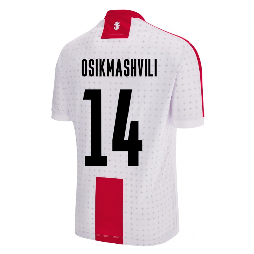 Kids Football Georgia Levan Osikmashvili #14 White Home Jersey 24-26 T-Shirt