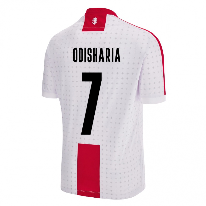 Kids Football Georgia Lasha Odisharia #7 White Home Jersey 24-26 T-Shirt