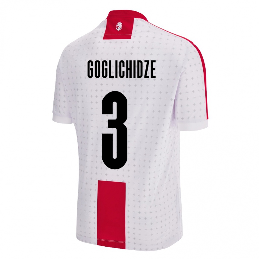 Kids Football Georgia Saba Goglichidze #3 White Home Jersey 24-26 T-Shirt