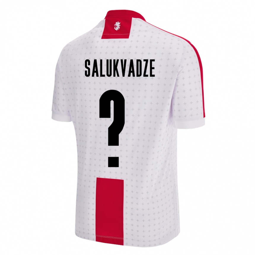 Kids Football Georgia Luka Salukvadze #0 White Home Jersey 24-26 T-Shirt