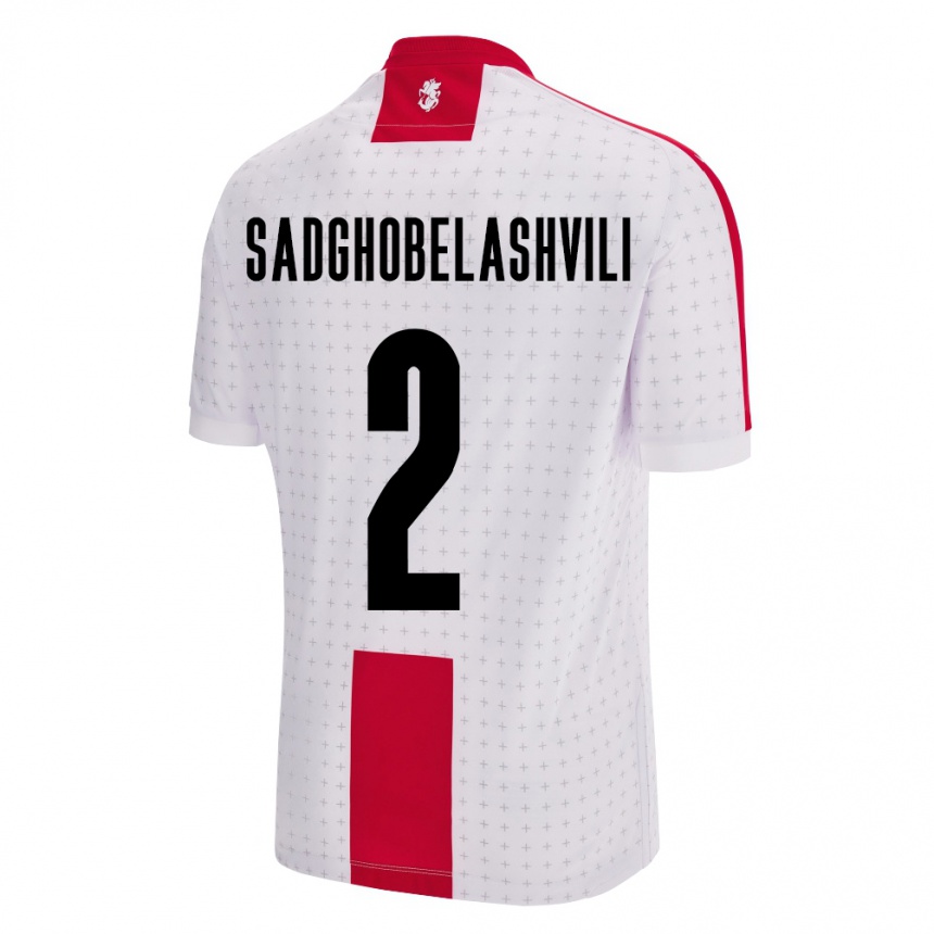 Kids Football Georgia Gela Sadghobelashvili #2 White Home Jersey 24-26 T-Shirt