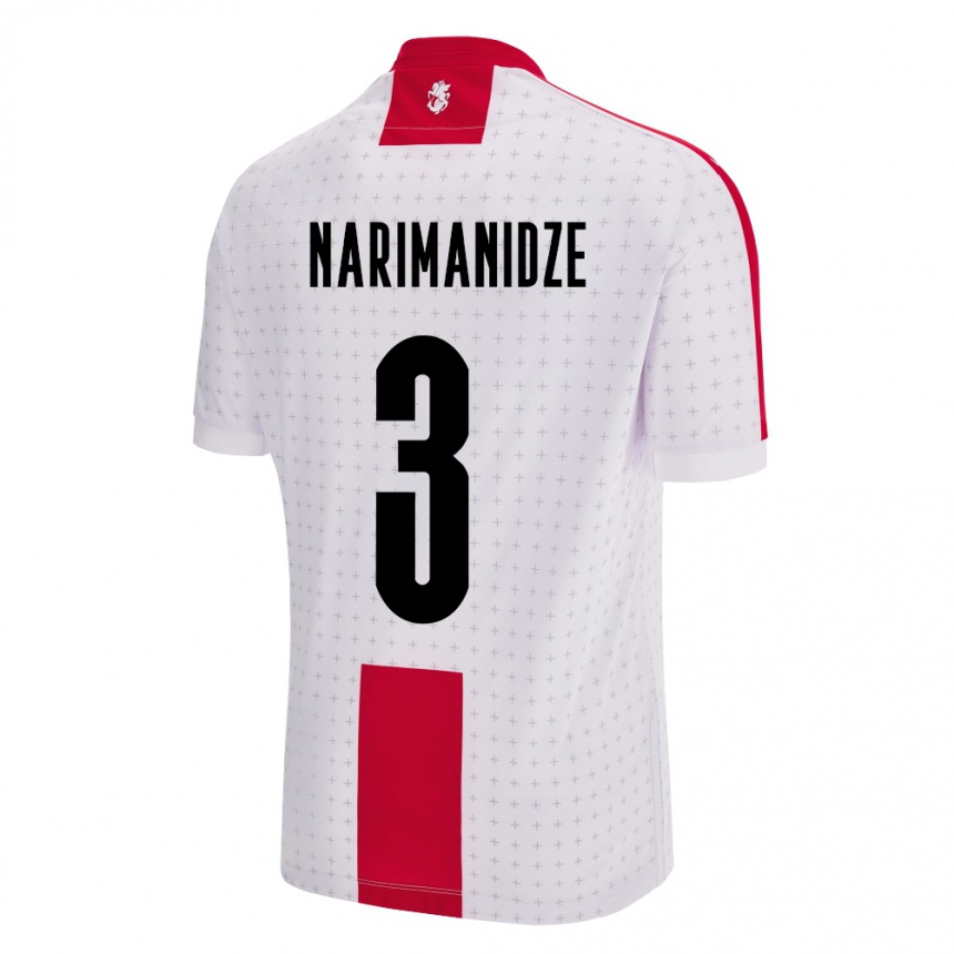 Kids Football Georgia Aleksandre Narimanidze #3 White Home Jersey 24-26 T-Shirt