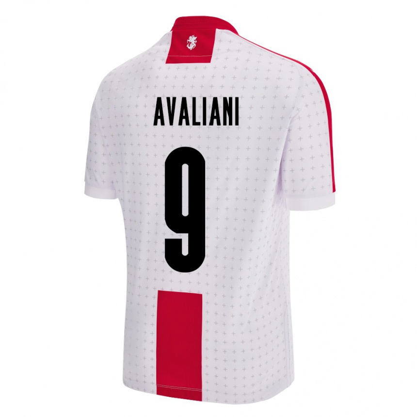 Kids Football Georgia Aleksandre Avaliani #9 White Home Jersey 24-26 T-Shirt