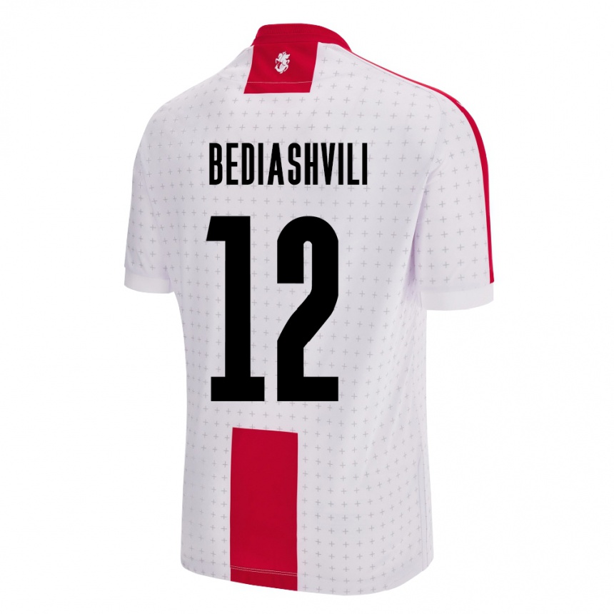 Kids Football Georgia Giorgi Bediashvili #12 White Home Jersey 24-26 T-Shirt