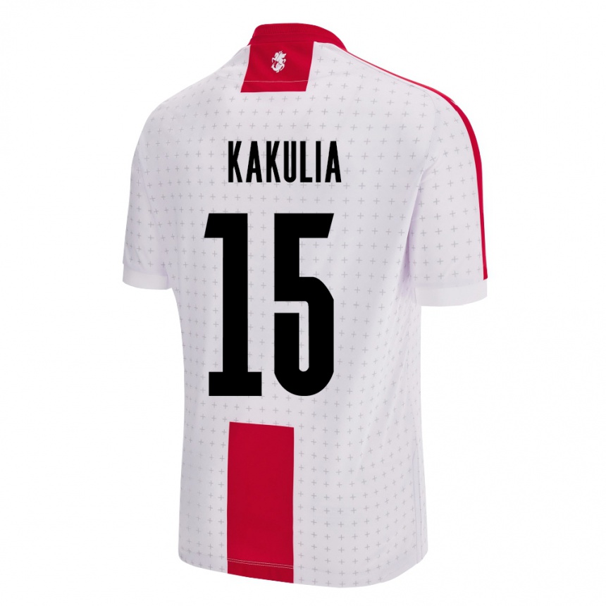 Kids Football Georgia Giorgi Kakulia #15 White Home Jersey 24-26 T-Shirt