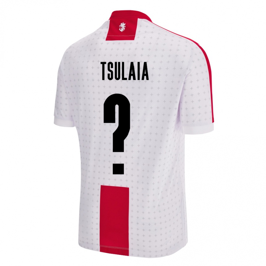 Kids Football Georgia Luka Tsulaia #0 White Home Jersey 24-26 T-Shirt