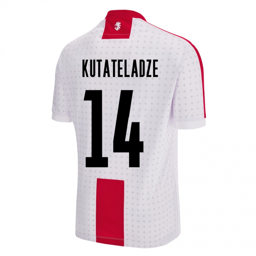 Kids Football Georgia Alexandre Kutateladze #14 White Home Jersey 24-26 T-Shirt