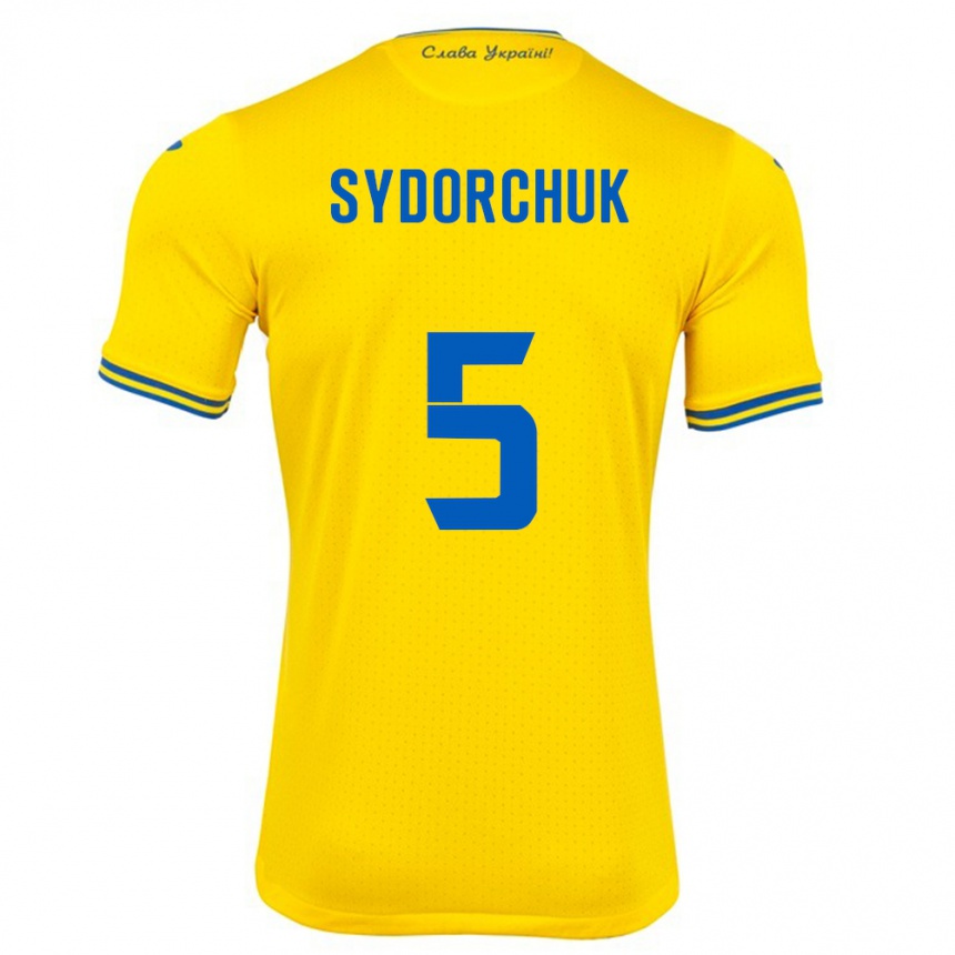 Kids Football Ukraine Sergiy Sydorchuk #5 Yellow Home Jersey 24-26 T-Shirt