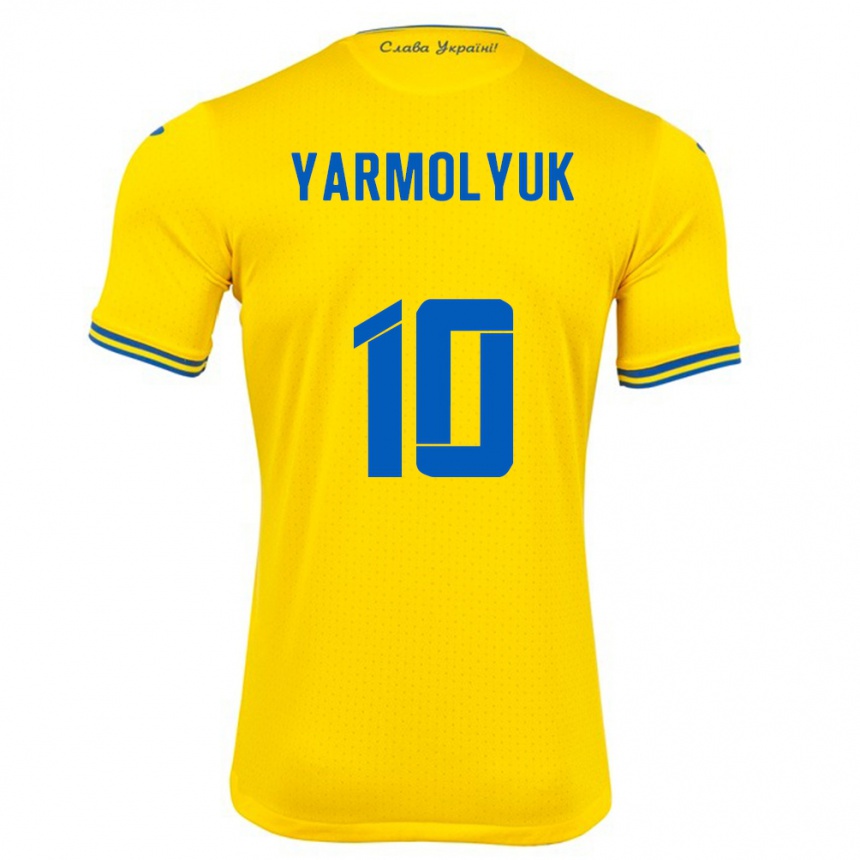 Kids Football Ukraine Yegor Yarmolyuk #10 Yellow Home Jersey 24-26 T-Shirt