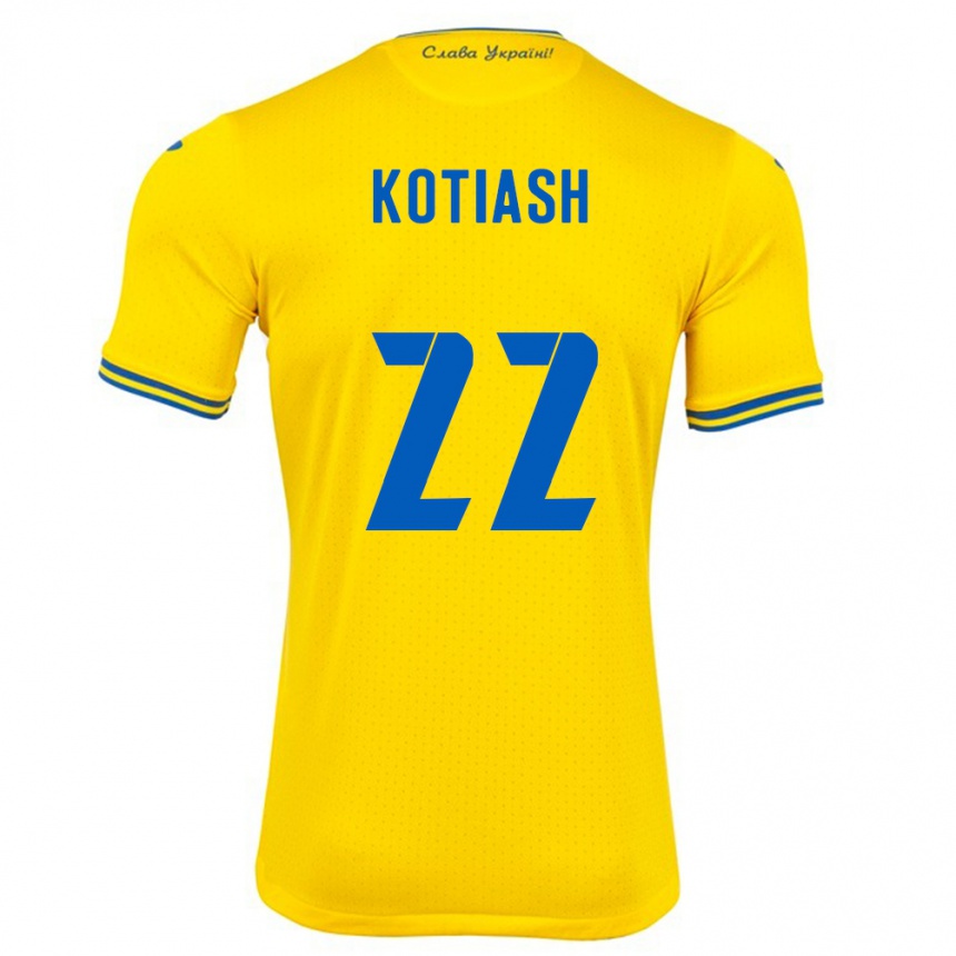 Kids Football Ukraine Iryna Kotiash #22 Yellow Home Jersey 24-26 T-Shirt