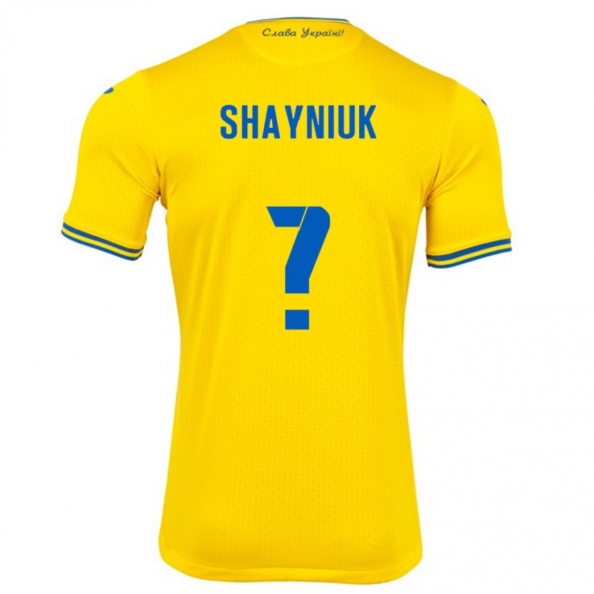 Kids Football Ukraine Marina Shayniuk #0 Yellow Home Jersey 24-26 T-Shirt