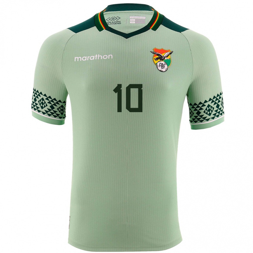 Kids Football Bolivia Ramiro Vaca #10 Light Green Home Jersey 24-26 T-Shirt