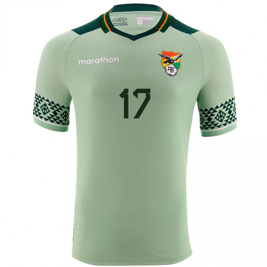 Kids Football Bolivia José Flores #17 Light Green Home Jersey 24-26 T-Shirt