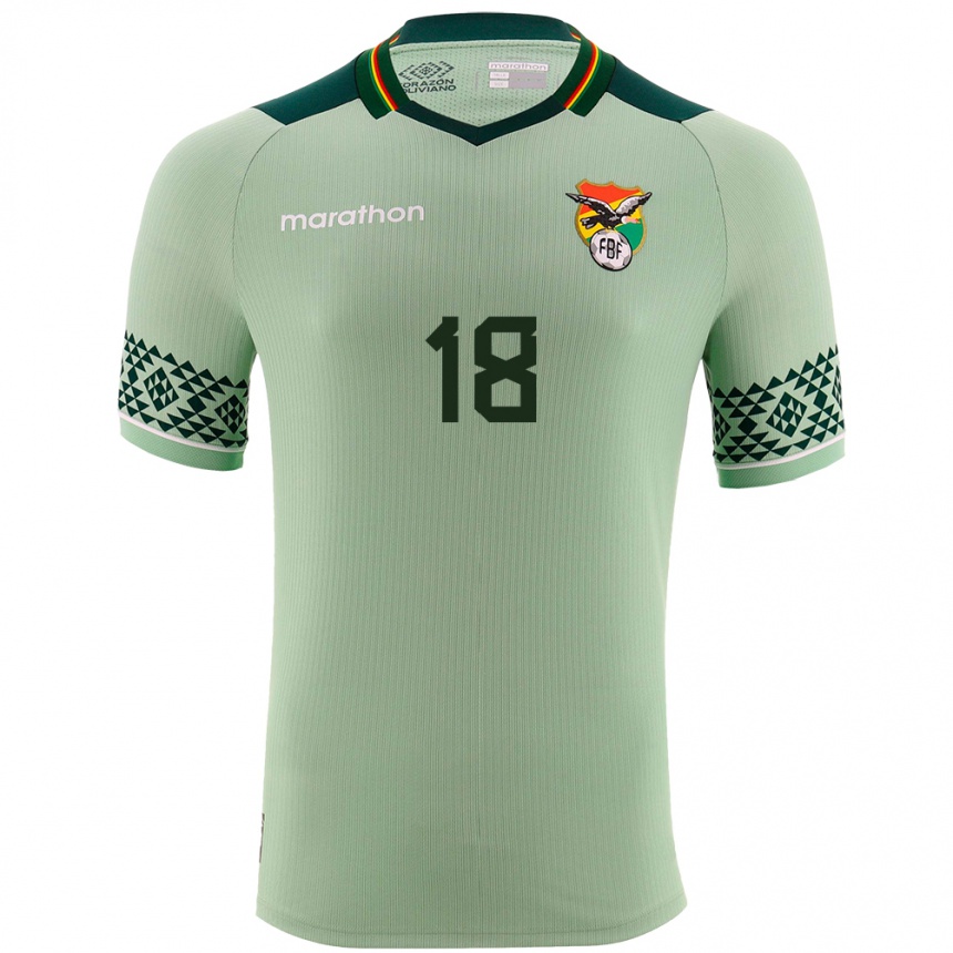 Kids Football Bolivia Fabricio Quaglio #18 Light Green Home Jersey 24-26 T-Shirt