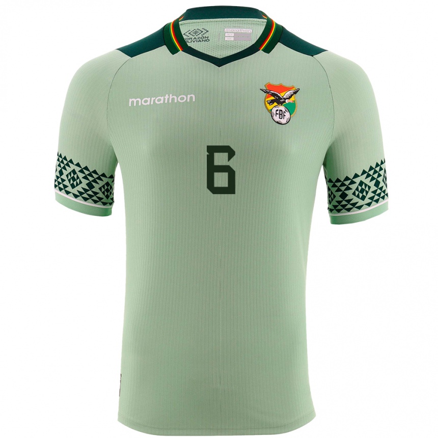 Kids Football Bolivia Efraín Morales #6 Light Green Home Jersey 24-26 T-Shirt