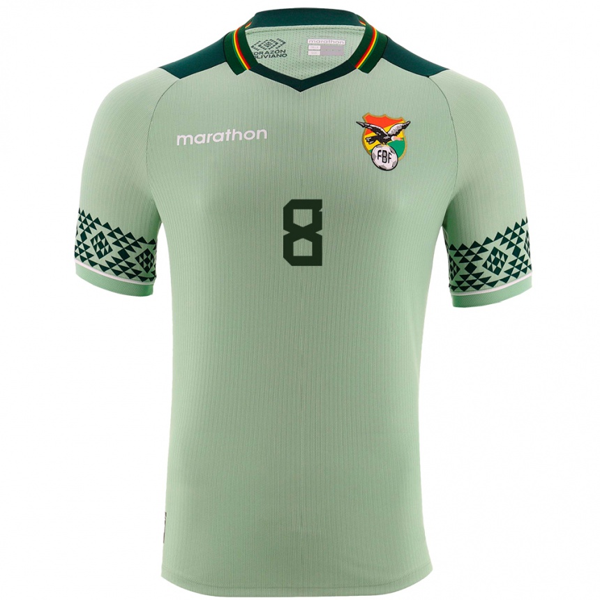 Kids Football Bolivia Jaume Cuéllar #8 Light Green Home Jersey 24-26 T-Shirt