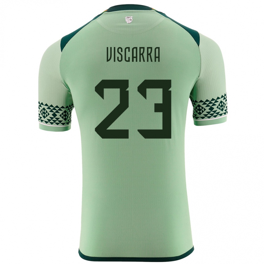 Kids Football Bolivia Guillermo Viscarra #23 Light Green Home Jersey 24-26 T-Shirt