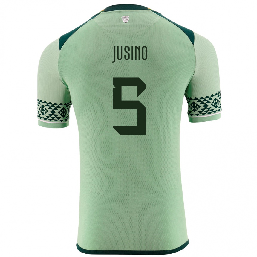 Kids Football Bolivia Adrián Jusino #5 Light Green Home Jersey 24-26 T-Shirt