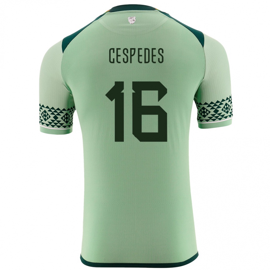 Kids Football Bolivia Boris Céspedes #16 Light Green Home Jersey 24-26 T-Shirt