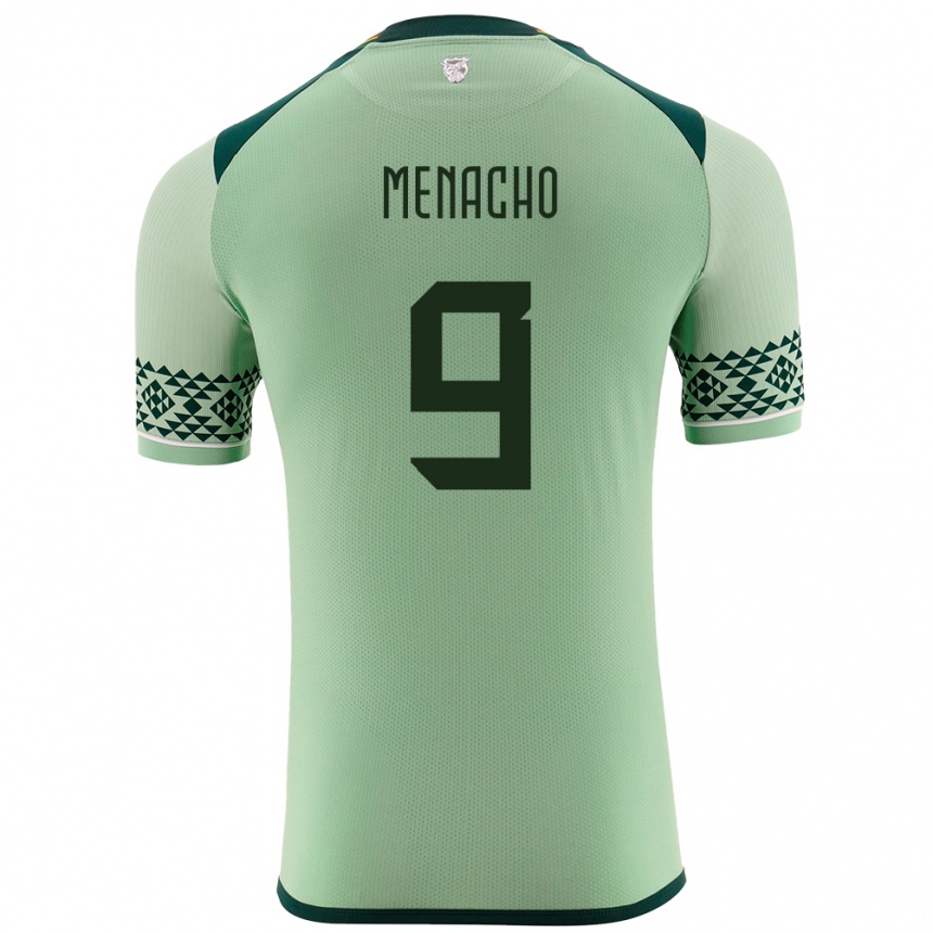 Kids Football Bolivia Cesar Menacho #9 Light Green Home Jersey 24-26 T-Shirt