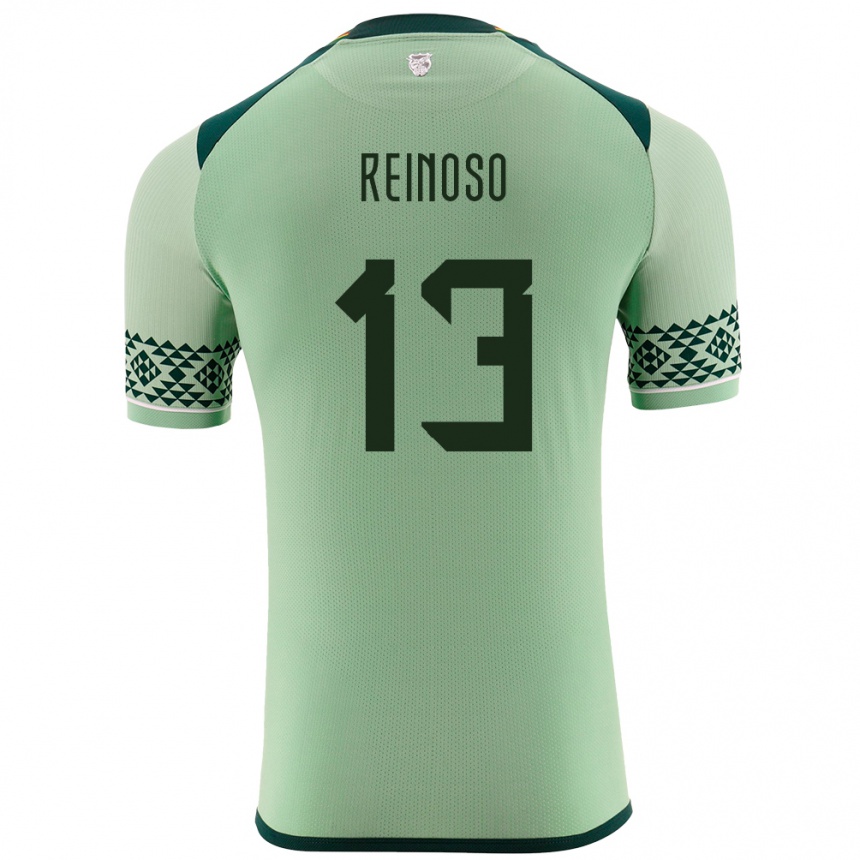 Kids Football Bolivia Jair Reinoso #13 Light Green Home Jersey 24-26 T-Shirt