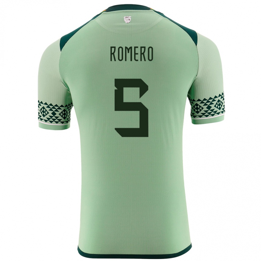 Kids Football Bolivia César Romero #5 Light Green Home Jersey 24-26 T-Shirt