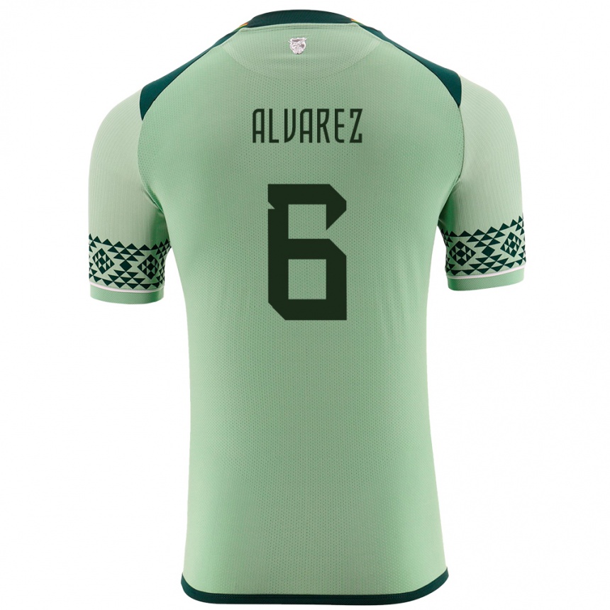 Kids Football Bolivia Eduardo Álvarez #6 Light Green Home Jersey 24-26 T-Shirt