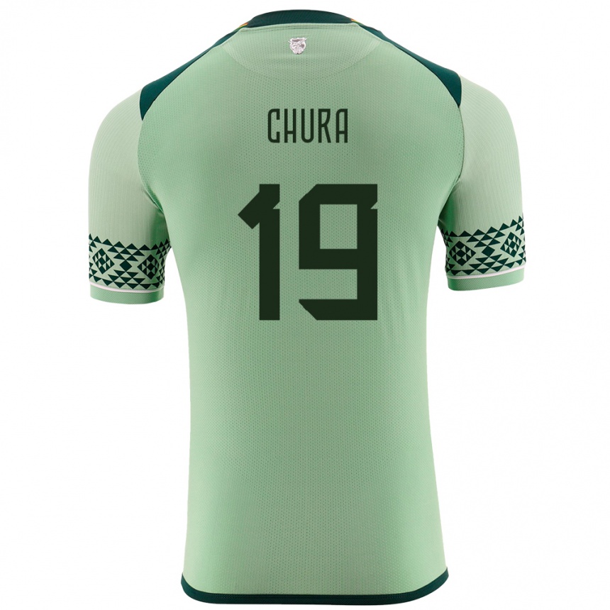 Kids Football Bolivia Jeyson Chura #19 Light Green Home Jersey 24-26 T-Shirt