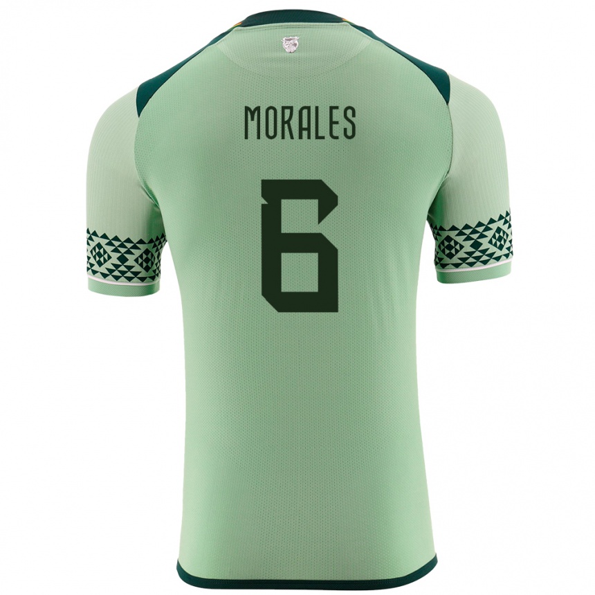 Kids Football Bolivia Efraín Morales #6 Light Green Home Jersey 24-26 T-Shirt