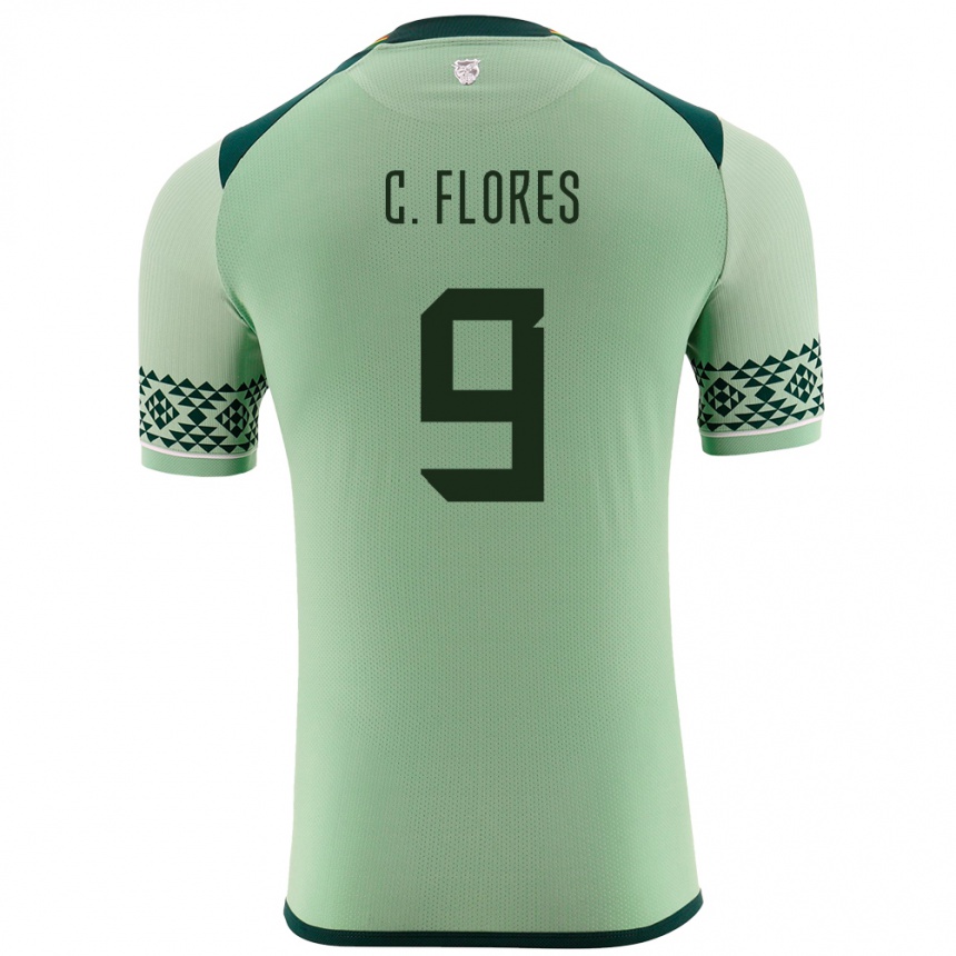 Kids Football Bolivia Cesar Flores #9 Light Green Home Jersey 24-26 T-Shirt