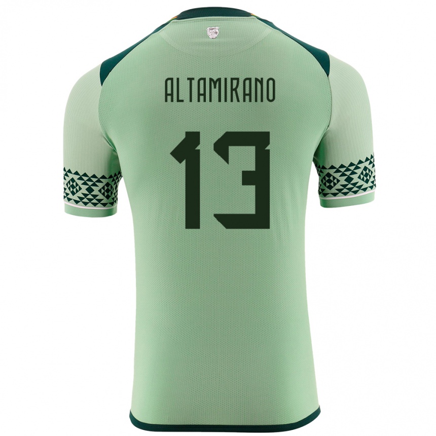 Kids Football Bolivia Sebastian Altamirano #13 Light Green Home Jersey 24-26 T-Shirt